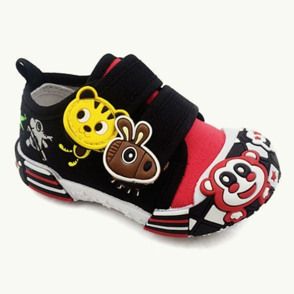Chulis Black/Red Animal Sneaker, Sz 4.5